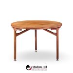 Jens Risom Mid Century Round Walnut Dining Table