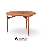 Jens Risom Mid Century Round Walnut Dining Table