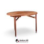 Jens Risom Mid Century Round Walnut Dining Table