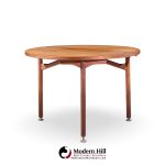 Jens Risom Mid Century Round Walnut Dining Table