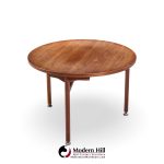 Jens Risom Mid Century Round Walnut Dining Table
