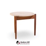 Jens Risom Mid Century Travertine Top Side End Table