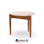 Jens Risom Mid Century Travertine Top Side End Table