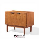 jens risom mid century walnut 2 door cabinet credenza