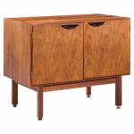 jens risom mid century walnut 2 door cabinet credenza