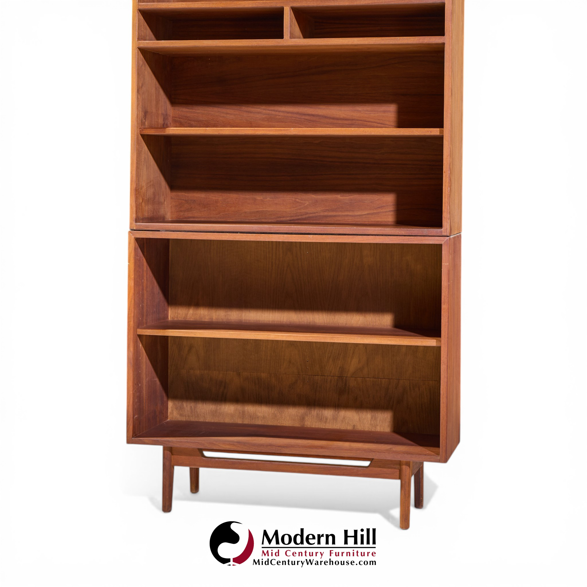 Jens Risom Mid Century Walnut 2-piece Bookcase