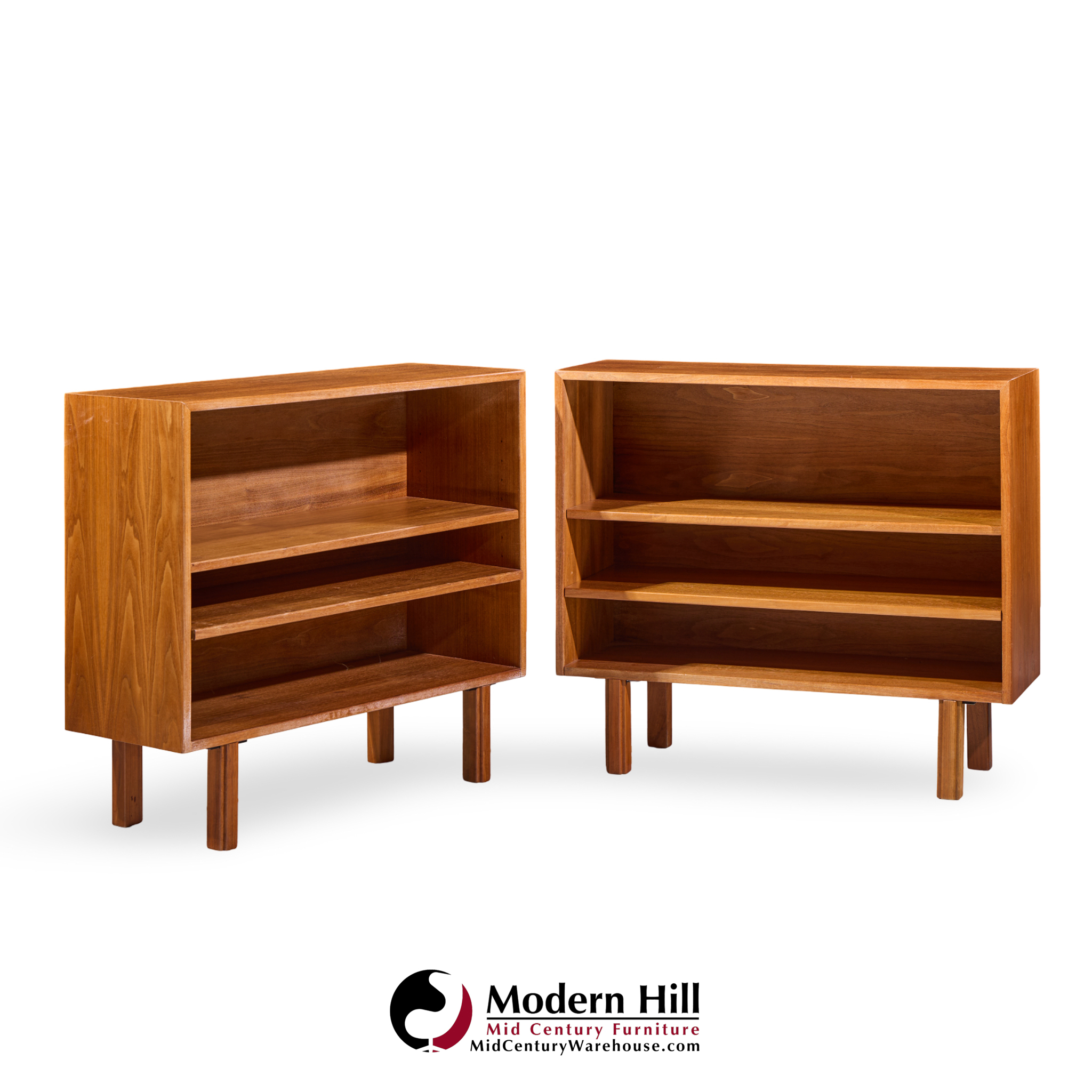 Jens Risom Mid Century Walnut Book Case - Pair