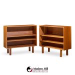 Jens Risom Mid Century Walnut Book Case - Pair