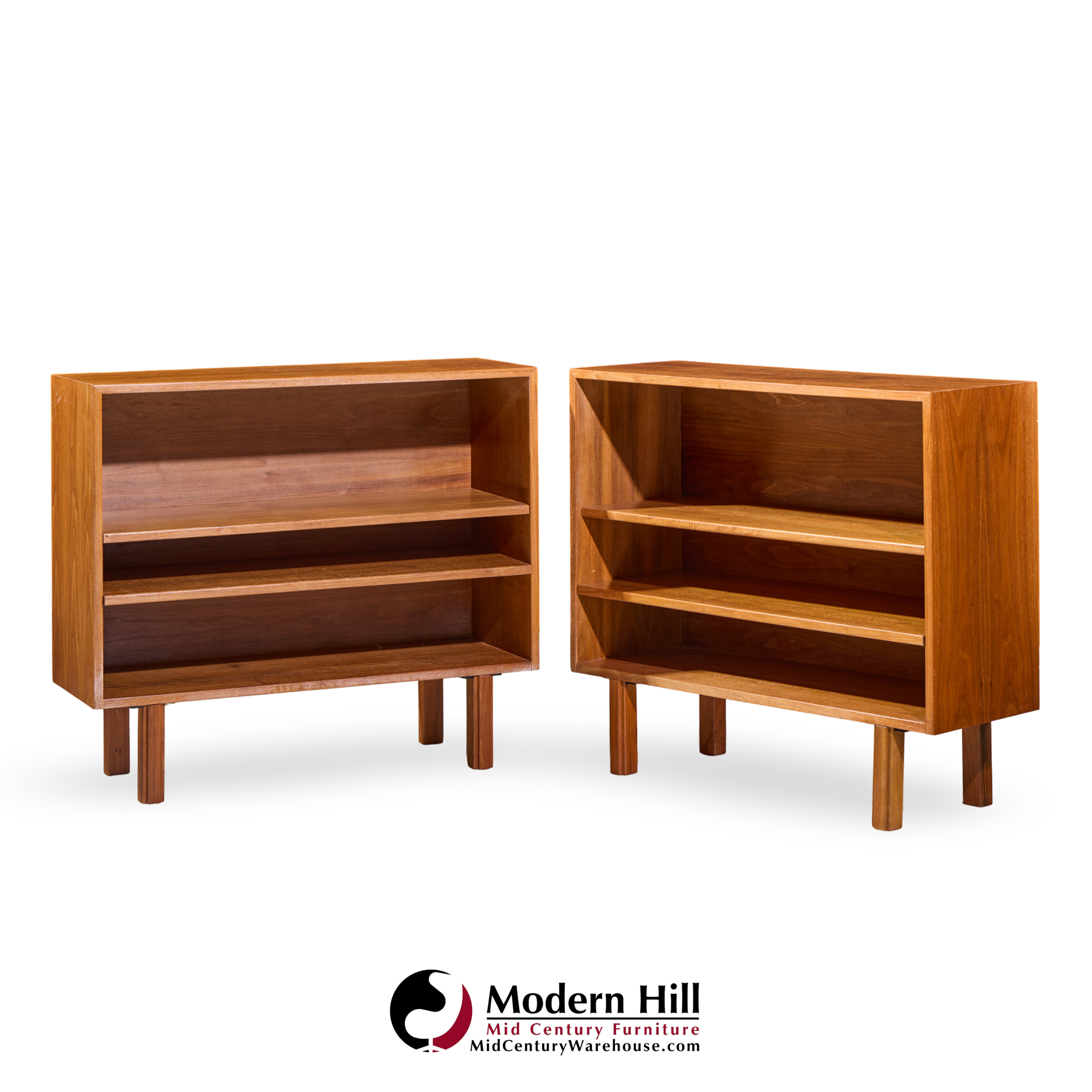 Jens Risom Mid Century Walnut Book Case - Pair