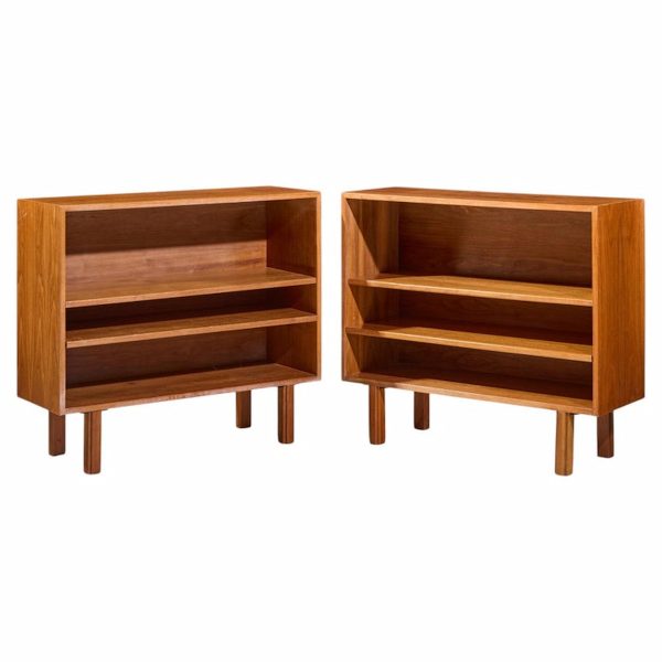 Jens Risom Mid Century Walnut Book Case - Pair