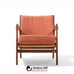 Jens Risom Mid Century Walnut Lounge Chairs - Pair