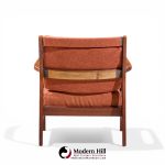 Jens Risom Mid Century Walnut Lounge Chairs - Pair