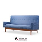 Jens Risom Mid Century Walnut Loveseat Sofa