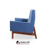 Jens Risom Mid Century Walnut Loveseat Sofa