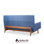 Jens Risom Mid Century Walnut Loveseat Sofa