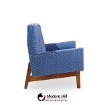 Jens Risom Mid Century Walnut Loveseat Sofa