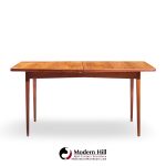 jens risom mid century walnut surfboard expanding dining table with 2 leaves