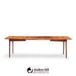 jens risom mid century walnut surfboard expanding dining table with 2 leaves