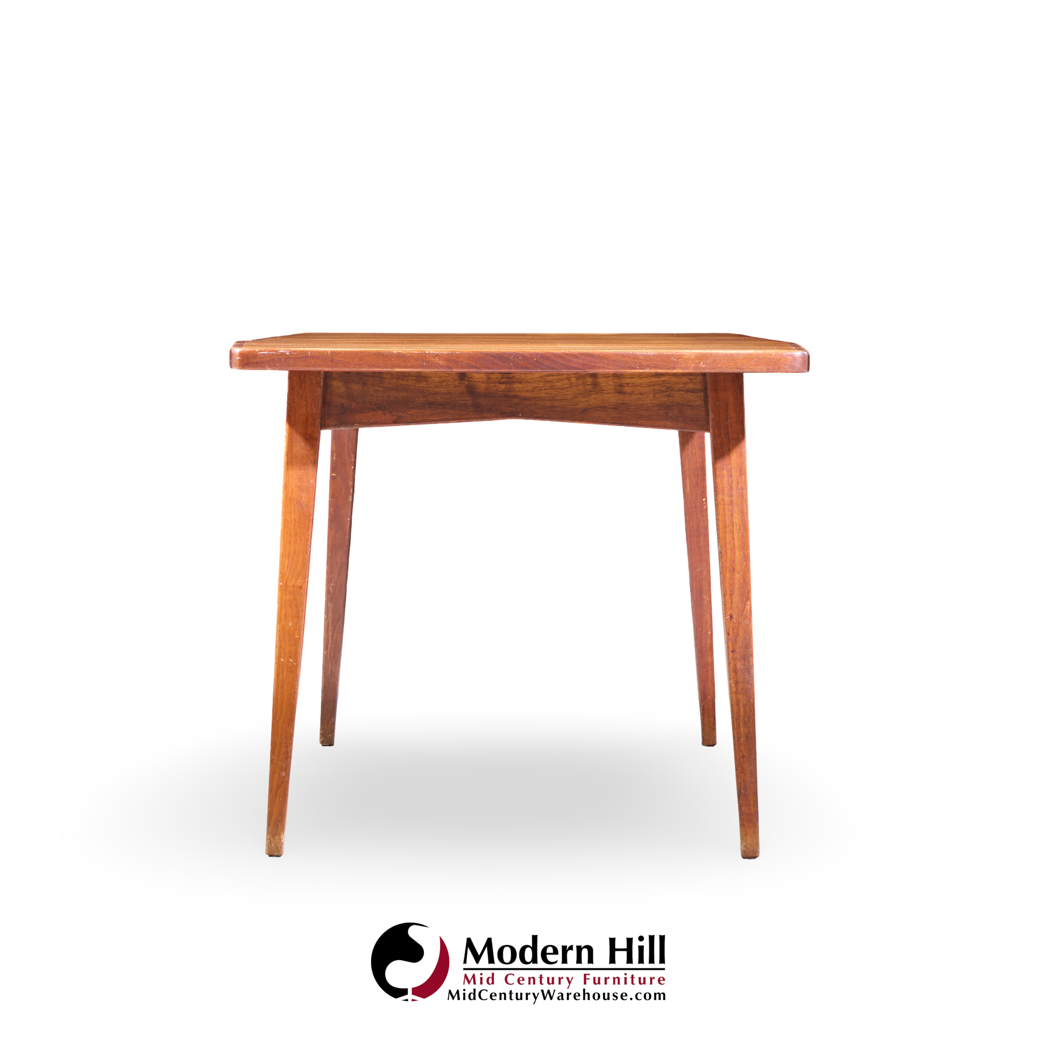 jens risom mid century walnut surfboard expanding dining table with 2 leaves