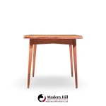 jens risom mid century walnut surfboard expanding dining table with 2 leaves