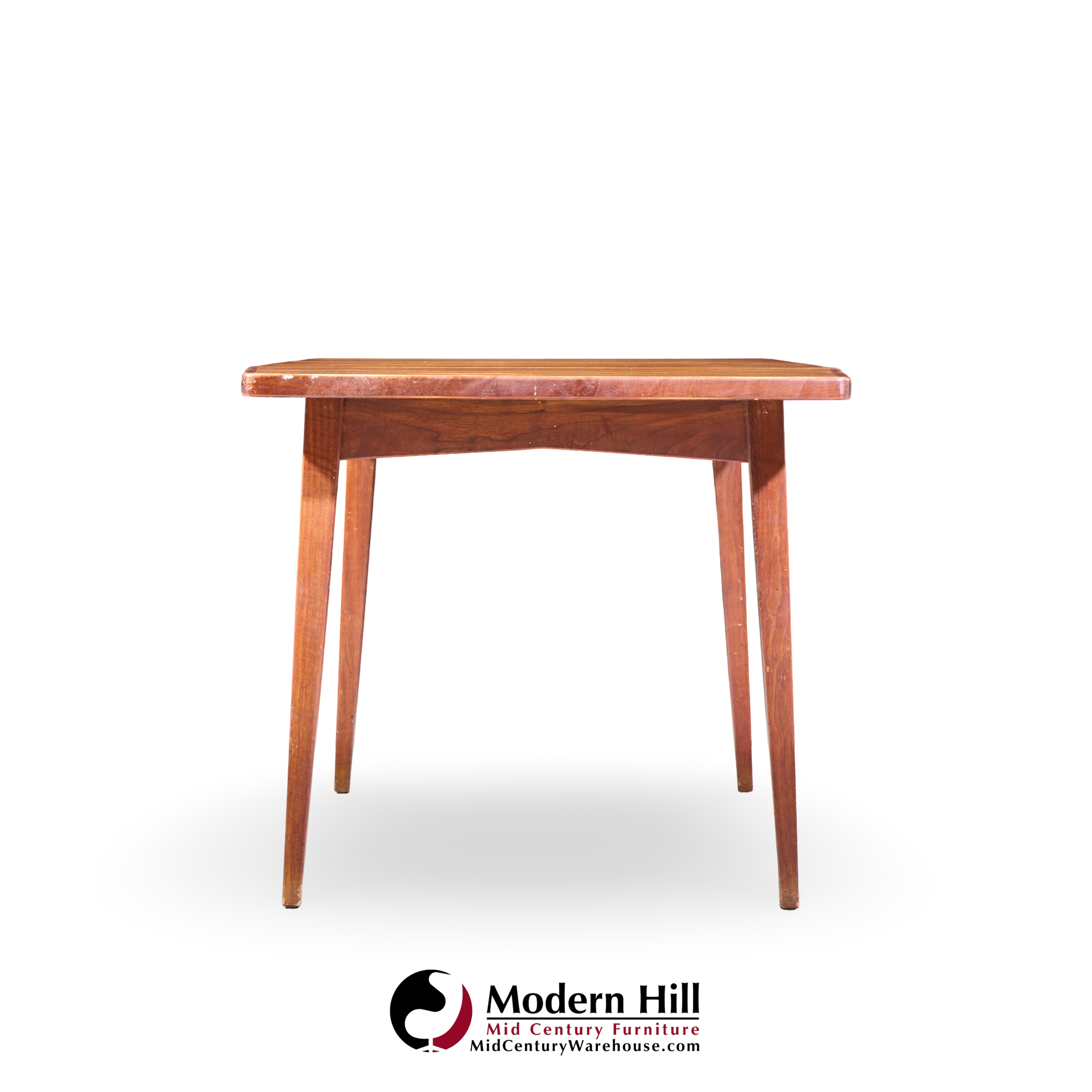 jens risom mid century walnut surfboard expanding dining table with 2 leaves