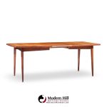 jens risom mid century walnut surfboard expanding dining table with 2 leaves