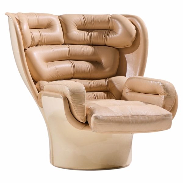 joe colombo for comfort model 1005 mid century fiberglass and leather elda lounge chair