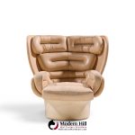 Joe Colombo for Comfort Model 1005 Mid Century Fiberglass and Leather Elda Lounge Chair