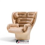 Joe Colombo for Comfort Model 1005 Mid Century Fiberglass and Leather Elda Lounge Chair