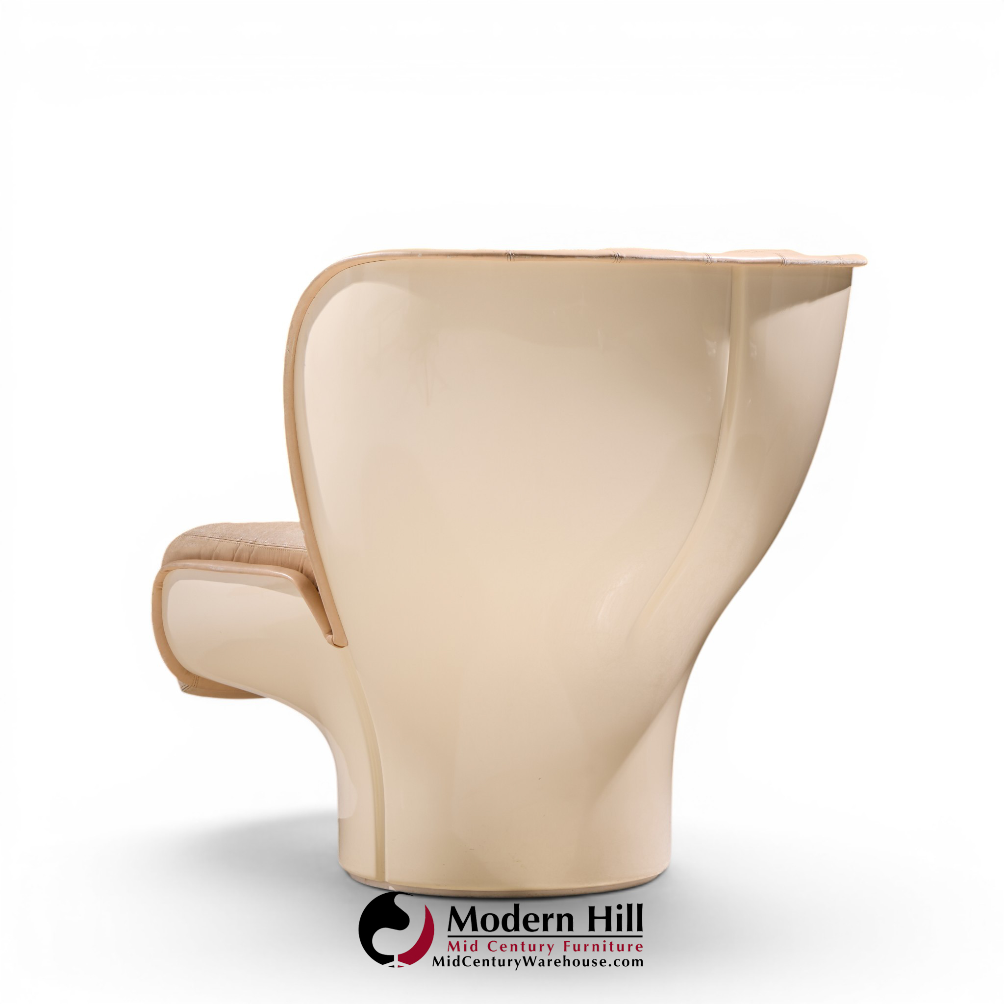 Joe Colombo for Comfort Model 1005 Mid Century Fiberglass and Leather Elda Lounge Chair