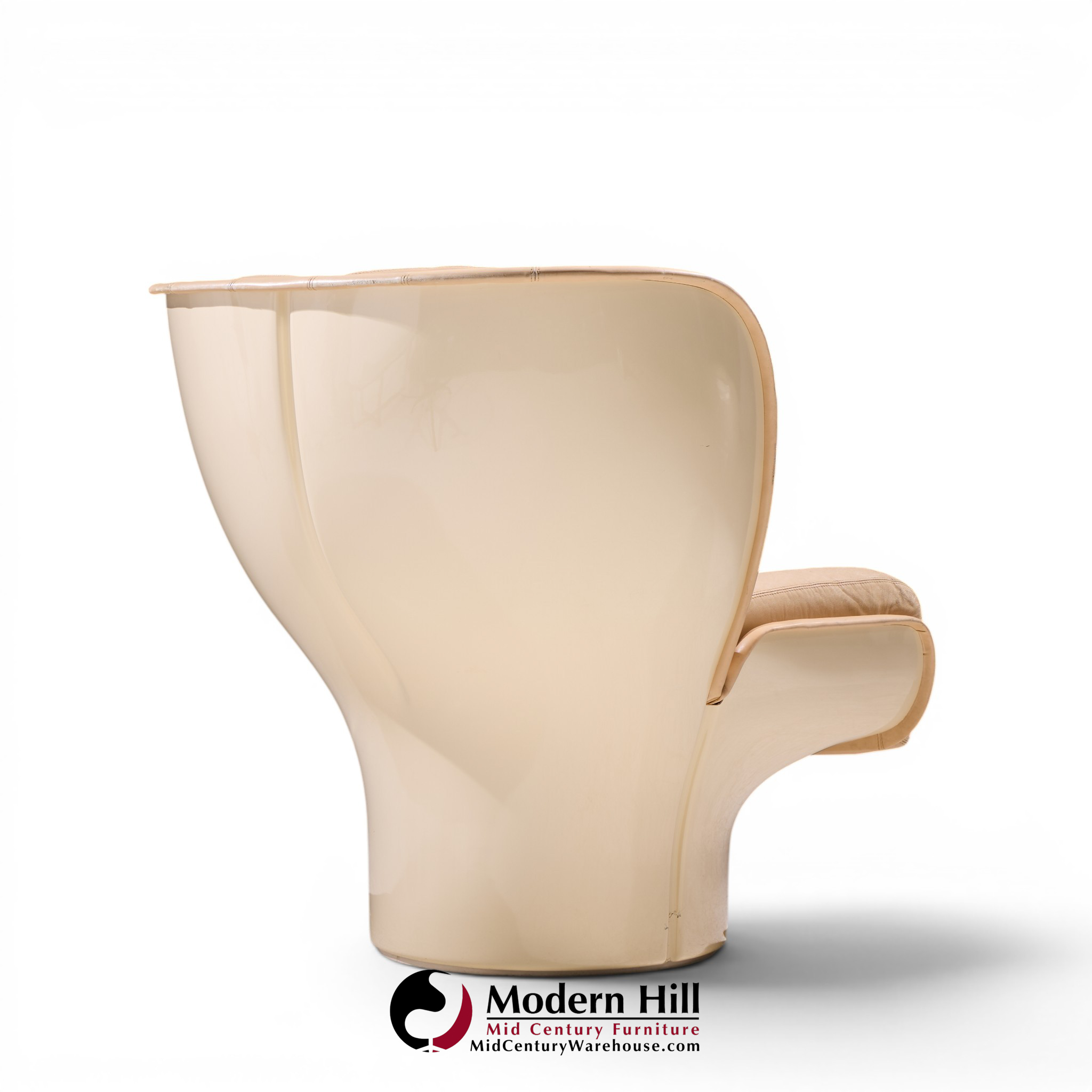 Joe Colombo for Comfort Model 1005 Mid Century Fiberglass and Leather Elda Lounge Chair