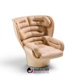 Joe Colombo for Comfort Model 1005 Mid Century Fiberglass and Leather Elda Lounge Chair