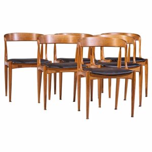 johannes andersen for uldum møbelfabrik mid century danish teak dining chairs - set of 6