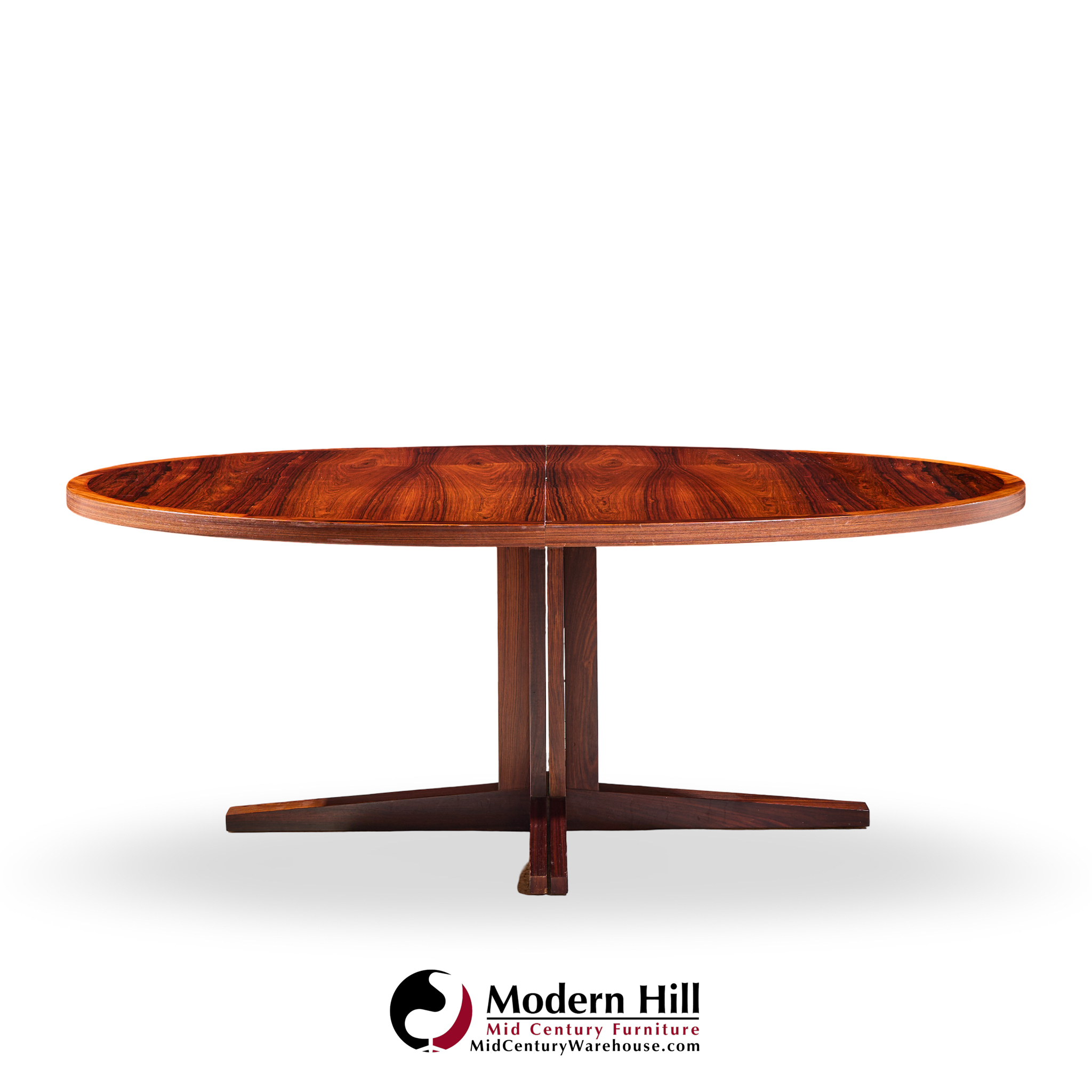 John Mortensen for Heltborg Møbler Mid Century Danish Rosewood Expanding Dining Table with 2 Leaves