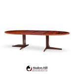 John Mortensen for Heltborg Møbler Mid Century Danish Rosewood Expanding Dining Table with 2 Leaves