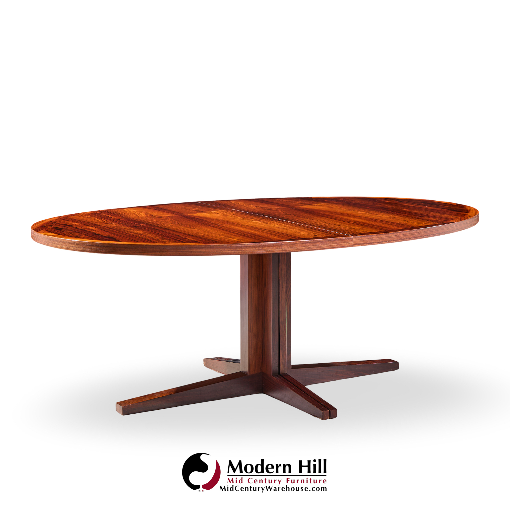 John Mortensen for Heltborg Møbler Mid Century Danish Rosewood Expanding Dining Table with 2 Leaves
