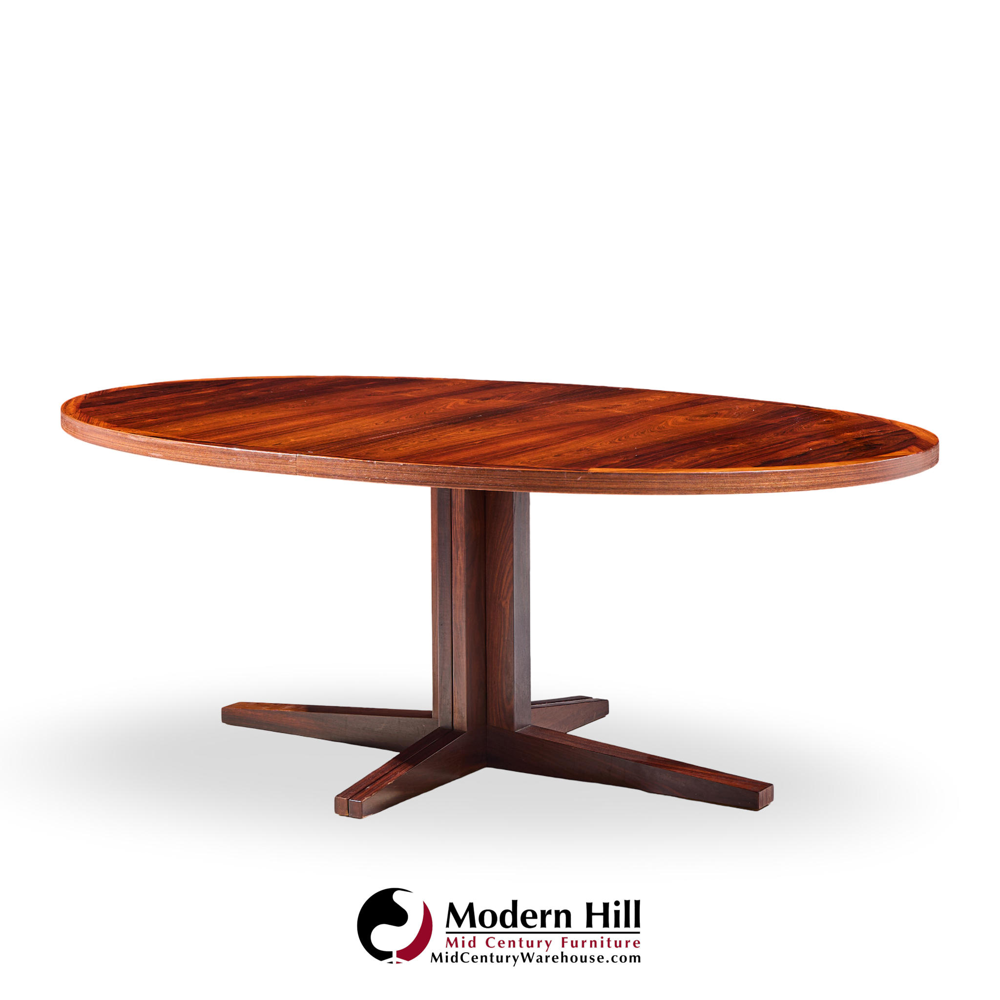 John Mortensen for Heltborg Møbler Mid Century Danish Rosewood Expanding Dining Table with 2 Leaves