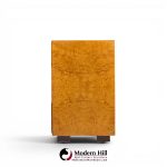 John Widdicomb Campaign Mid Century Burlwood and Brass Lowboy Dresser