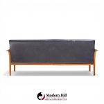 Knut Sæter for Vatne Møbler Mid Century Norwegian Teak and Leather Loveseat Sofa