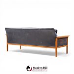 Knut Sæter for Vatne Møbler Mid Century Norwegian Teak and Leather Loveseat Sofa