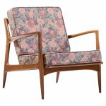 kofod larsen for selig mid century danish walnut lounge chair
