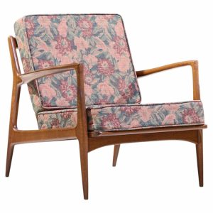 Kofod Larsen for Selig Mid Century Danish Walnut Lounge Chair