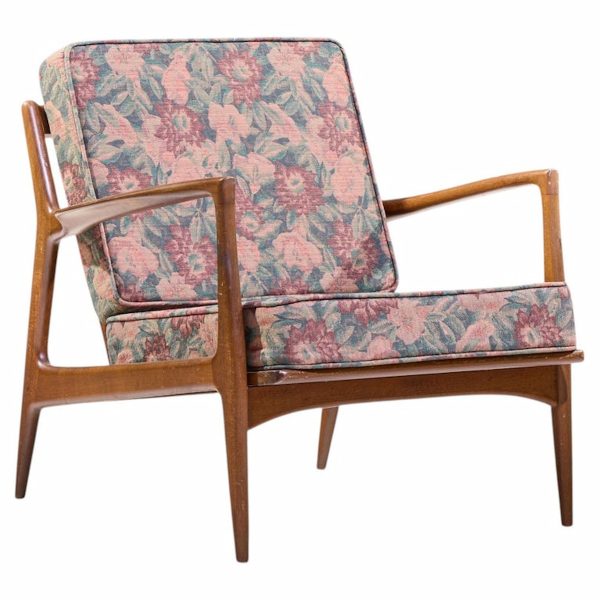 Kofod Larsen for Selig Mid Century Danish Walnut Lounge Chair