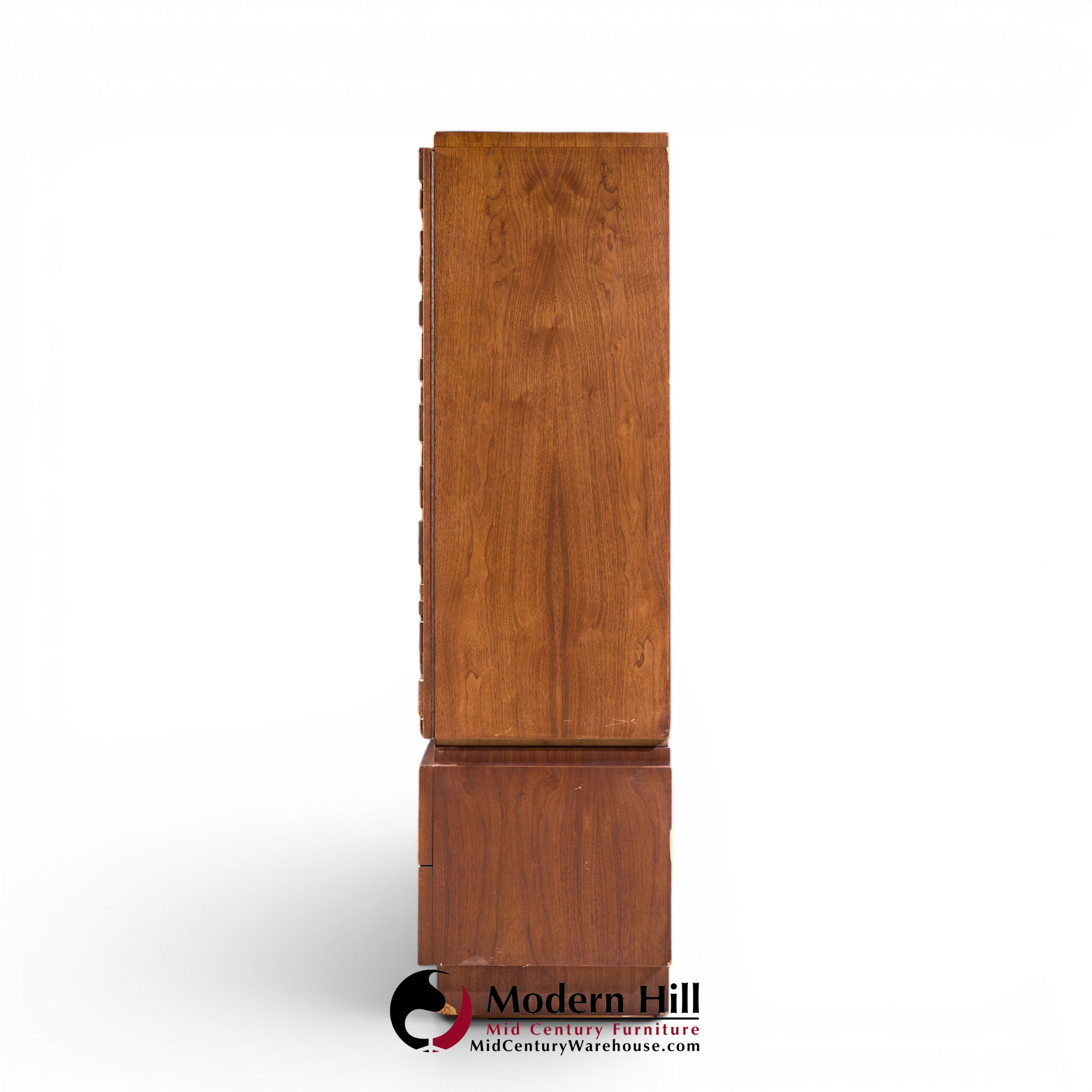 Lane Brutalist Mid Century Walnut Armoire Dresser