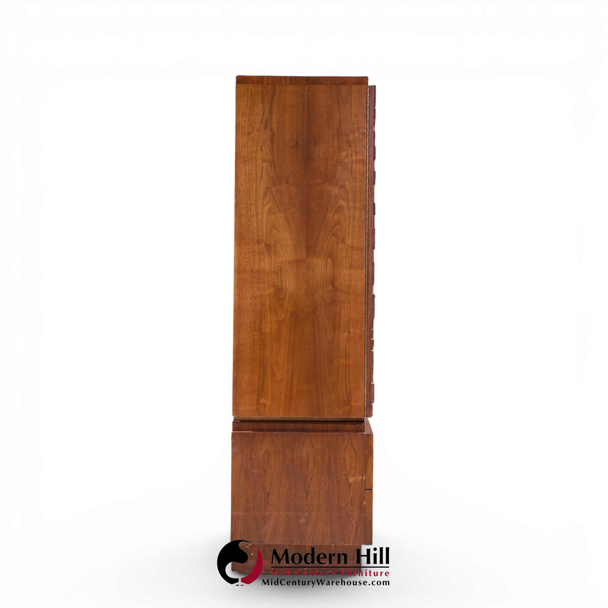 Lane Brutalist Mid Century Walnut Armoire Dresser