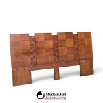 Lane Brutalist Mid Century Walnut King Headboard