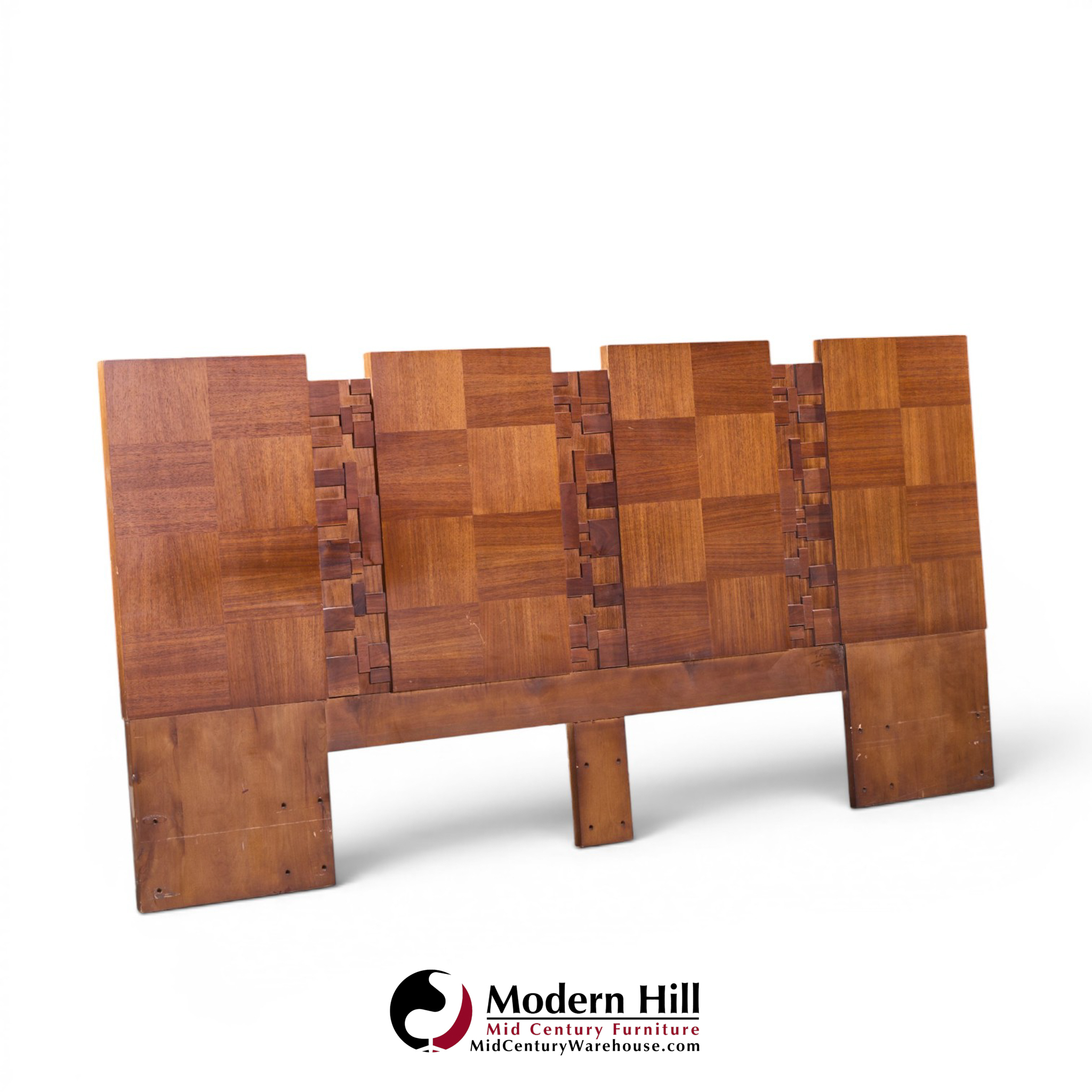 Lane Brutalist Mid Century Walnut King Headboard