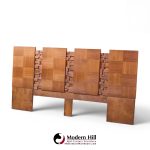 Lane Brutalist Mid Century Walnut King Headboard