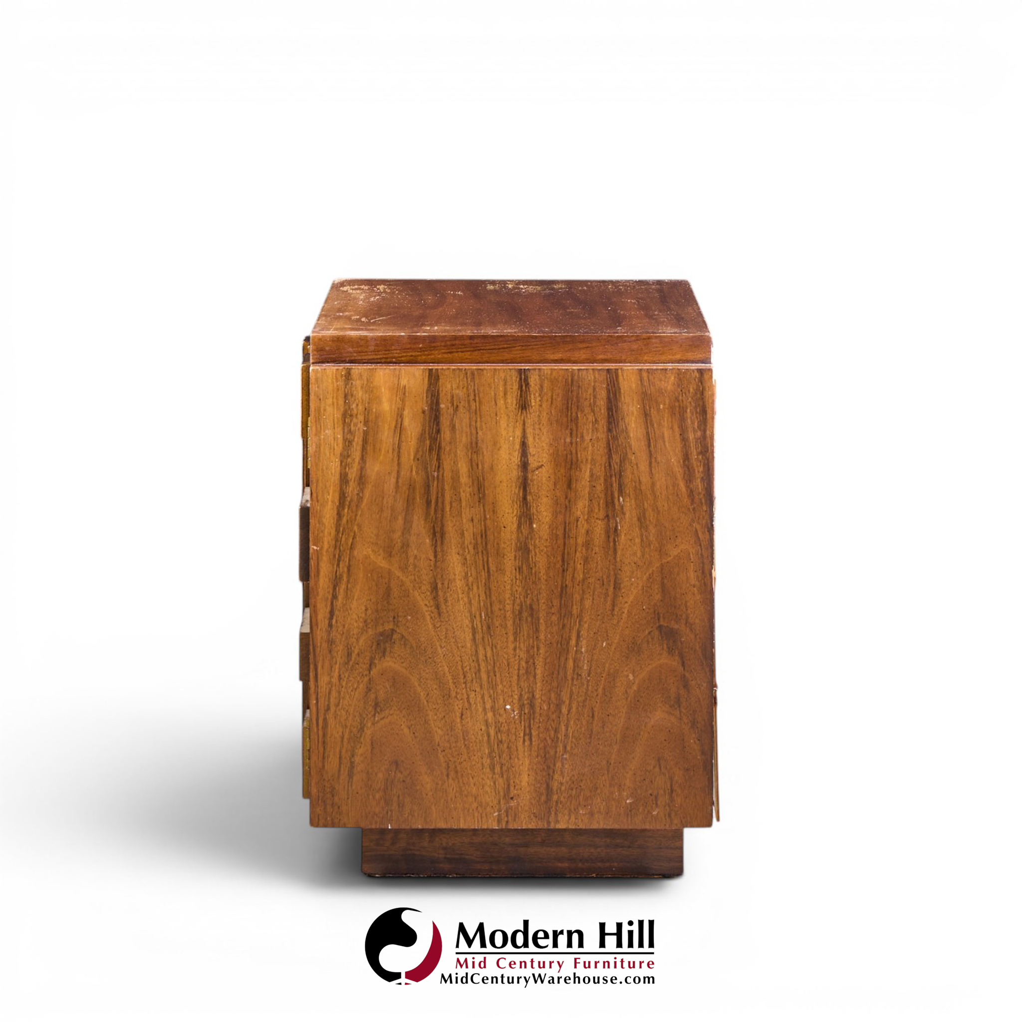 Lane Staccato Brutalist Mid Century Nightstands - Pair