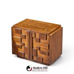 Lane Staccato Brutalist Mid Century Nightstands - Pair